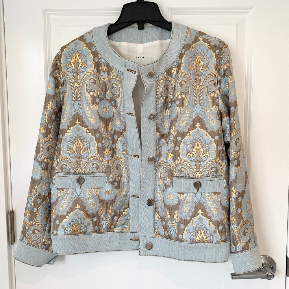 Sandro Blue and Gold Ori Jacket - Picture 4 of 14